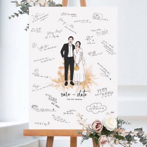 Tranh ký tên ngày cưới | WEDDING GUESTBOOK | Size 40x60cm – Tiệm ảnh xim